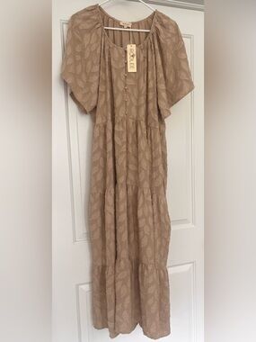 Roolee Textured Tiered Maxi Dress NEW